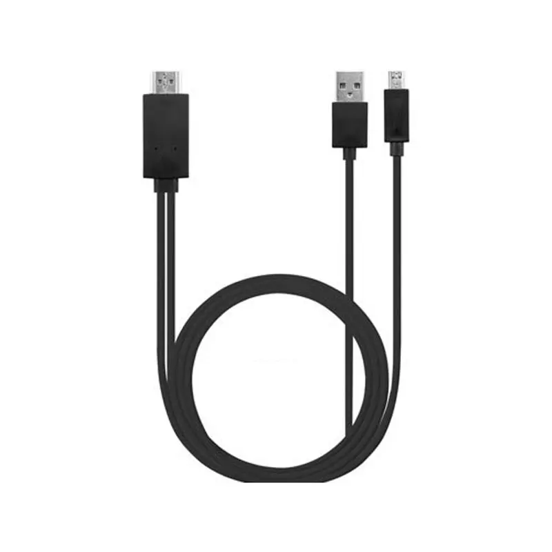 AHHROOU Micro USB 11 Pin к HDMI HDTV адаптер HDMI кабель для samsung Galaxy Note2 Note 3 S3 S4 S5 AV видео кабель линейный разъем - Цвет: Black