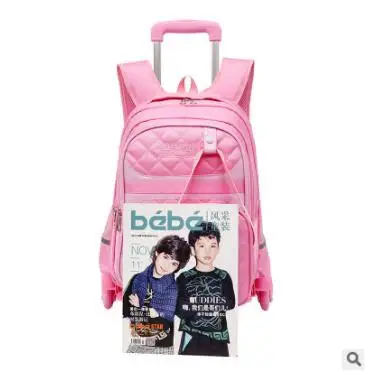 Сумка на колесах для девочек детский Дорожный чемодан колесиках школьный ранец