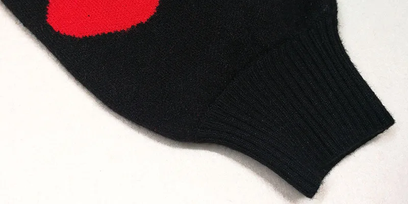 BOOFEENAA, жаккардовый Черный Повседневный женский свитер с сердечками,, зимняя одежда для женщин, Рождественский вязаный пуловер, C81-BZ73