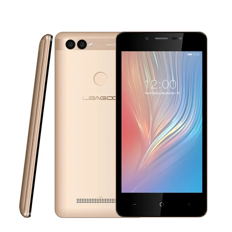 LEAGOO POWER 2 смартфон 5,0 ''HD MT6580A четырехъядерный 2 Гб 16 Гб 3200 мАч двойная задняя камера отпечаток пальца ID сенсорный телефон Android - Цвет: GOLD