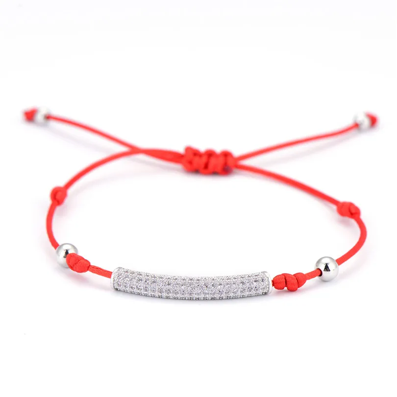 2pcs/lot Wholesale Newest Charm Long Tube Bracelets Micro Pave Zircon Round Copper Beads Briading Macrame Bracelet For Men | Украшения и