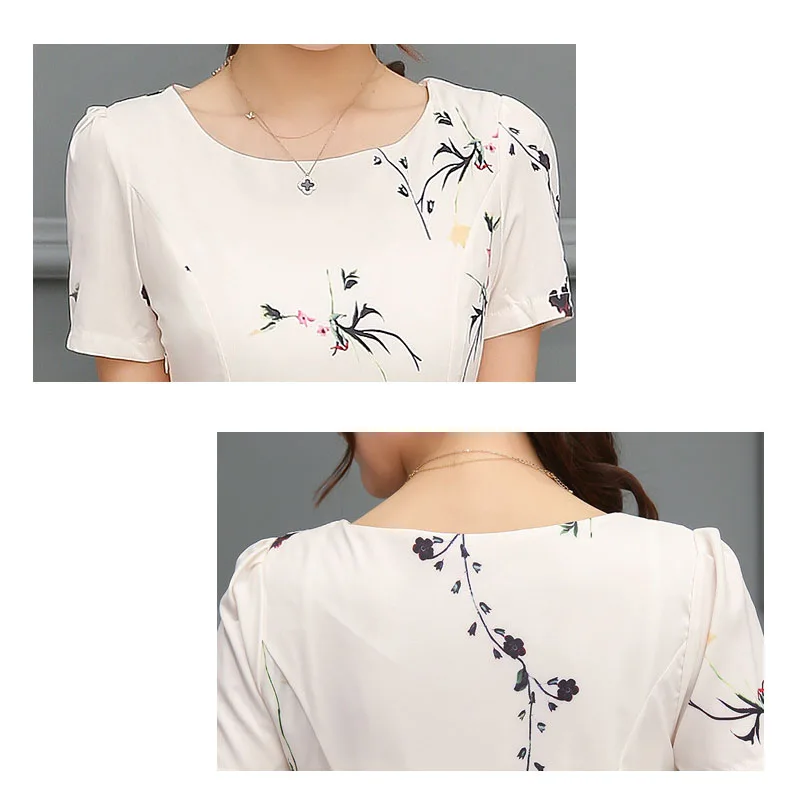 NQZ053 New Style Print Fresh Fashionable Loose Dress Sunmmer Women Sweet Girl O-Neck Comfortable Fashion Repair the body | Женская