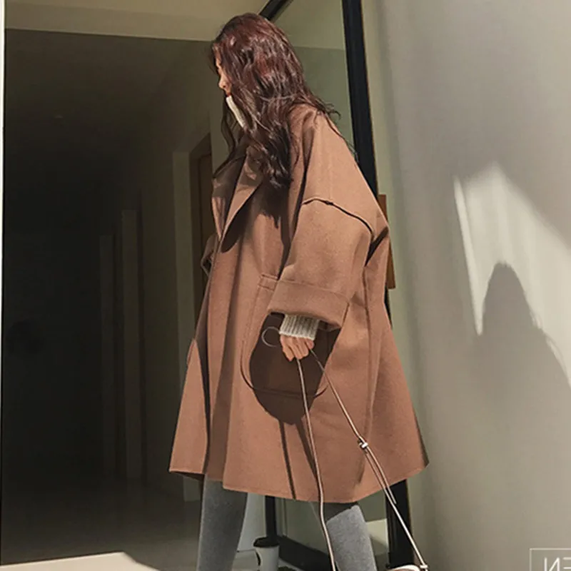 Evasu Lou Parkas женские 2018 новые осенние и зимние ретро кашемировая шерсть с длинными