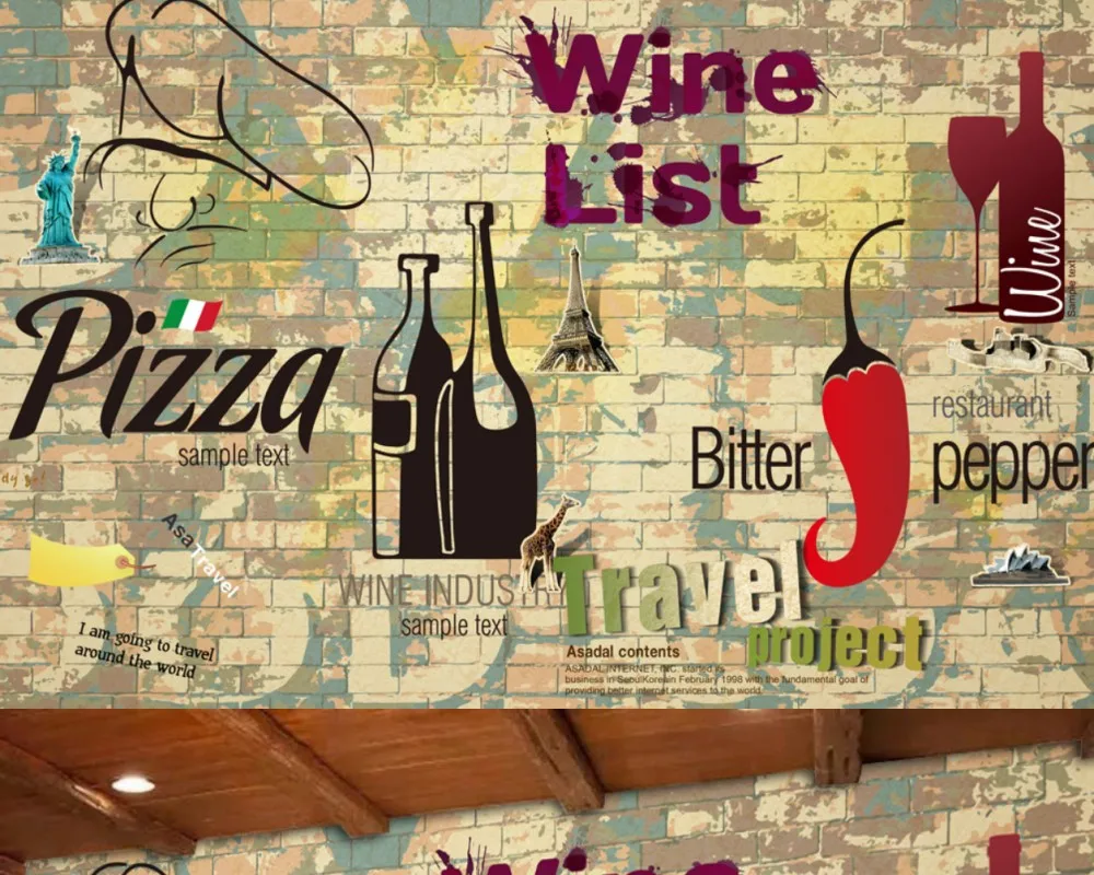 Бесплатная доставка обои ресторан ностальгия фон Настенная живопись на заказ 3D