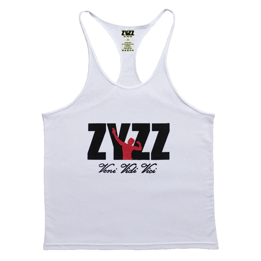 ZYZZ00 White Лето г. Бодибилдинг майка для мужчин брендовая одежда Фитнес майка без рукавов хлопок тренировки Стрингер Regatas повседневное тренажерные - Цвет: ZYZZ00 White