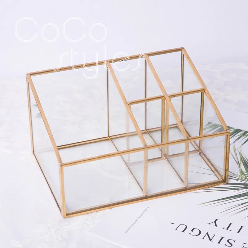 Cocostyles premium luxurious design cosmetics storage box organizer with golden edge for glamorous women home decoration | Дом и сад