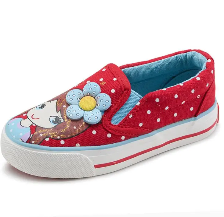 Girls Canvas Shoes 2019 New Spring Breathable Children Flats Polka Dot Fashion Kids Sneakers Princess Low-Top Casual | Детская одежда и