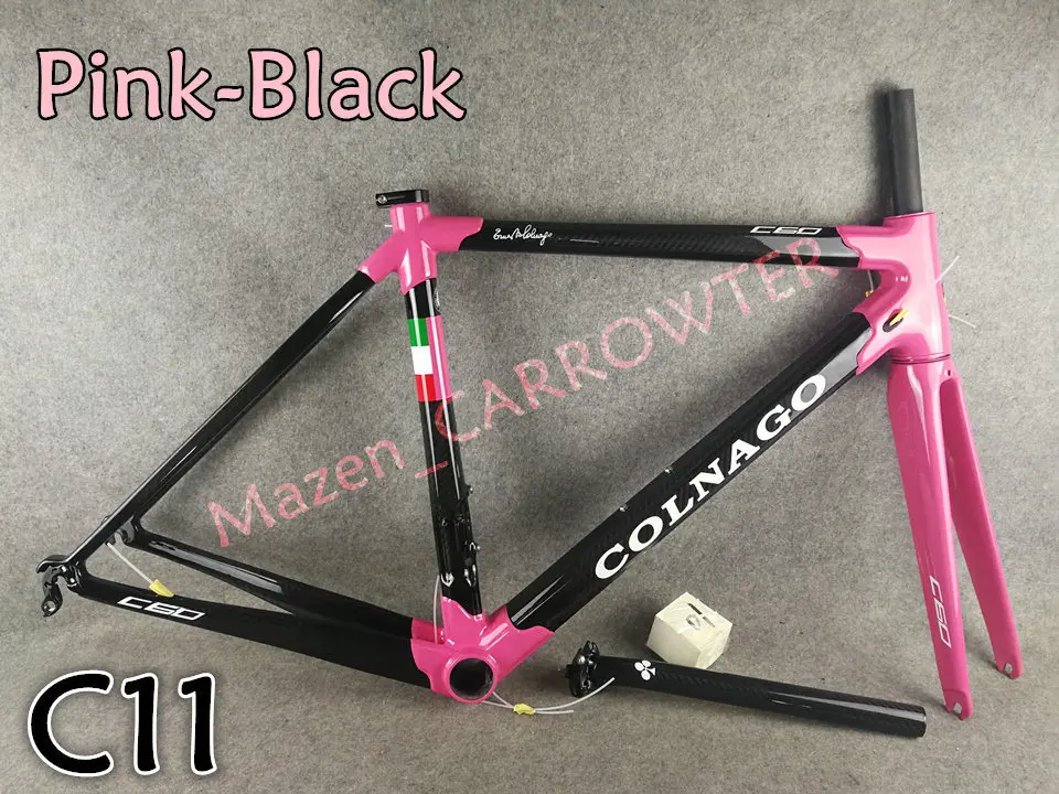 Хорошее качество T1000 3 к глянцевый светильник, Розовый Черный Colnago C60 карбоновая рама для дорожного велосипеда с XS/S/M/L/XL на выбор