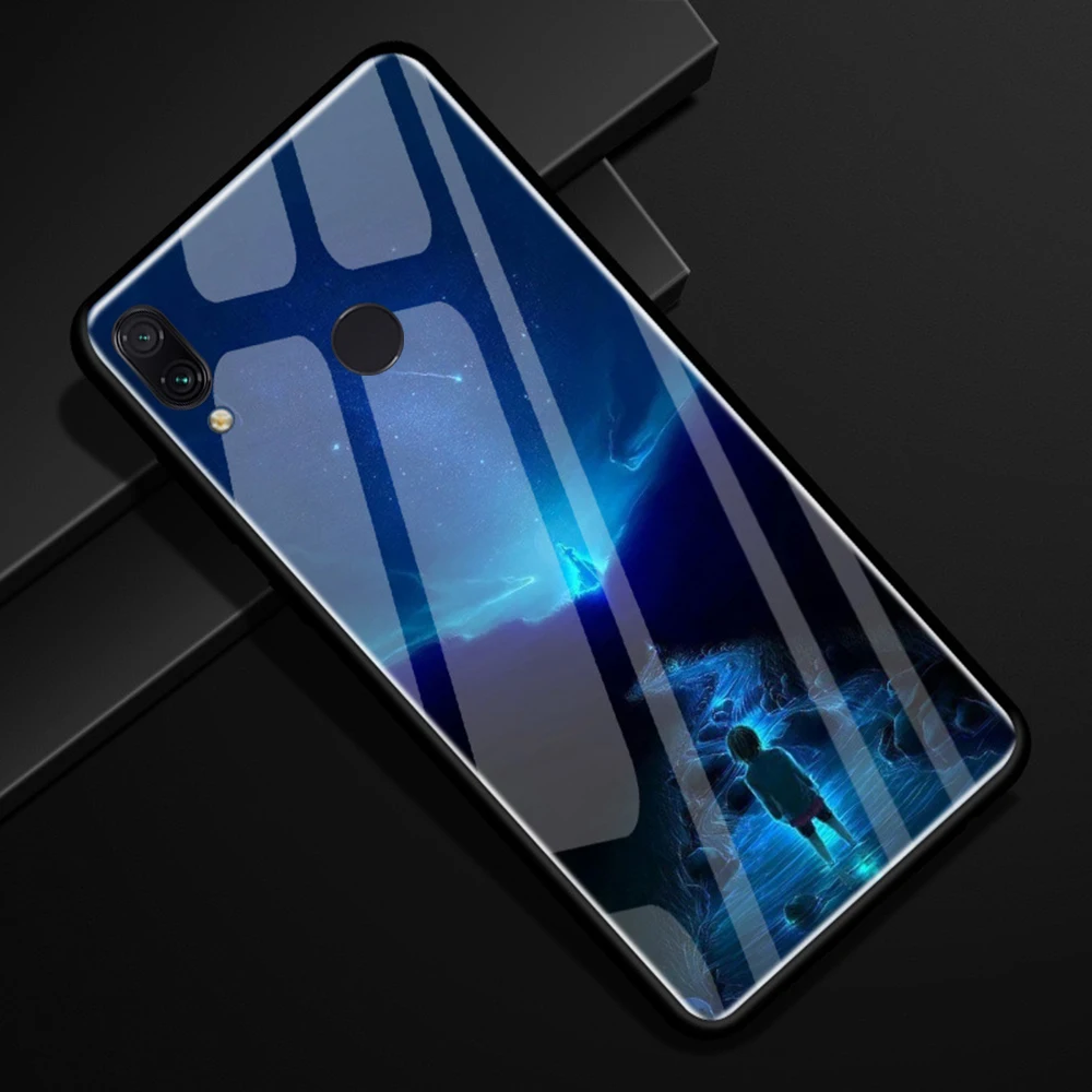Для Xiaomi Redmi Note 7 Чехол из закаленного стекла Роскошная Броня ударопрочный ТПУ Край задняя крышка для Redmi Note 7 Pro Чехол стеклянный чехол s - Цвет: 6