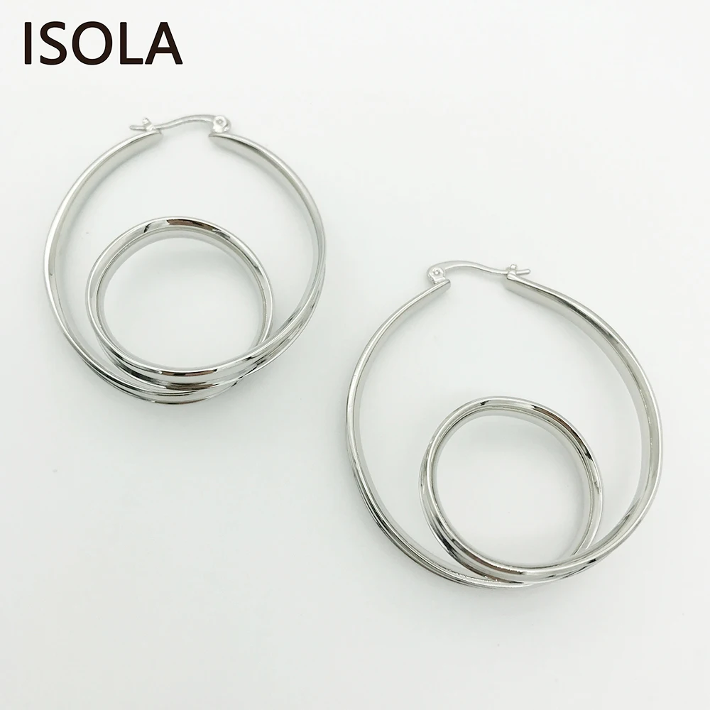 Висячие серьги ISOLA высокое качество полые закрученные цинковый сплав эффектные