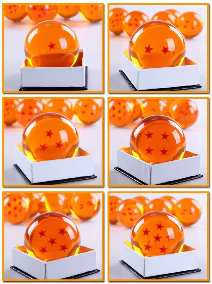 Новый Dragon Ball Z звезда хрустальный шар большой Размеры din: 3.0 дюймов (7.5 см) 1 2 3 4 5 6 7 в