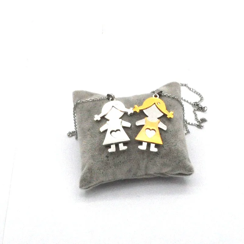 unique necklace jewelry wholesale stainless silver and gold color lovely girls shape for women gifts N04175 | Украшения и