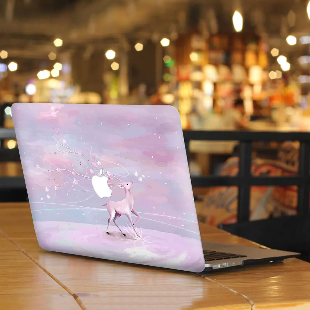 Виниловая наклейка с розовым оленем для DIY MacBook Air Pro retina 11, 13, 15 дюймов, наклейка для ноутбука Mac, полностью покрывающая кожу, наклейка