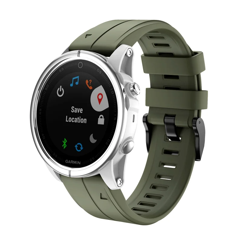 20 мм ремешок для часов Ремешок для Garmin Fenix 5S Fenix 5S Plus Смарт-часы Quick Release силиконовый ремешок Easyfit - Цвет: Dark Green