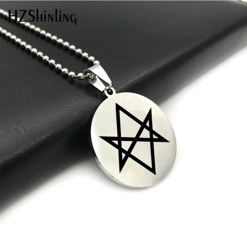 Новинка 2018 ожерелье Hexagram из нержавеющей стали кулон ручной работы круглые