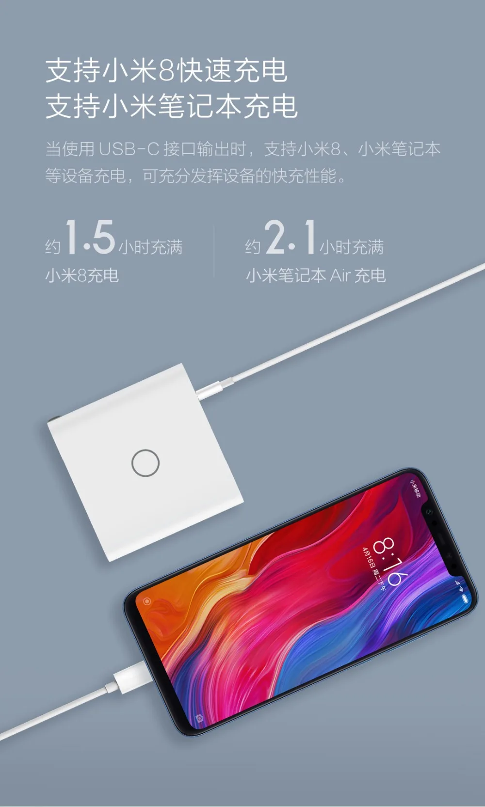 Xiaomi ZMI USB зарядное устройство 65 Вт Быстрая зарядка версия USB-C type-C 45 Вт Выход USB-A 20 Вт Быстрая зарядка три выхода адаптер Smart