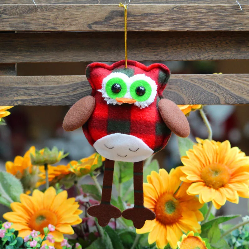 Рождественские плюшевые подвески в виде совы Подвесные Украшения для