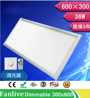 4pcslot 36w 300600 48w 300120072w 600 1200 brightness dimmable led panel light 110v 220v smd2835 with dimmer and controller
