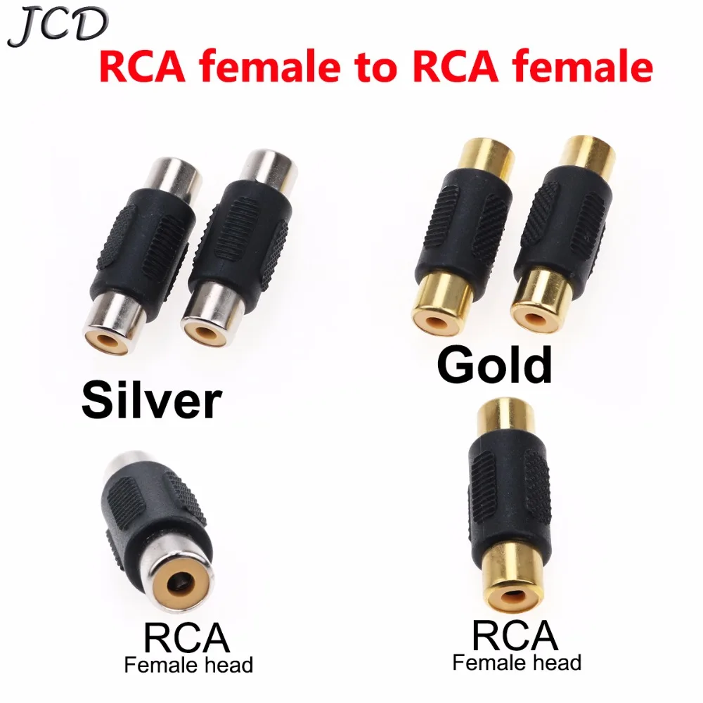 JCD практические серебро/золото глава RCA Женский переходник Штекер Аудио Видео