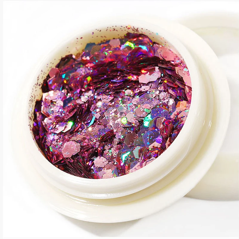 6 Boxes/Set Mixed Laser Colorful Paillette Nail Glitter Summer Charms Designs DIY Irregular Sequins Dust Powder Decorations | Красота и