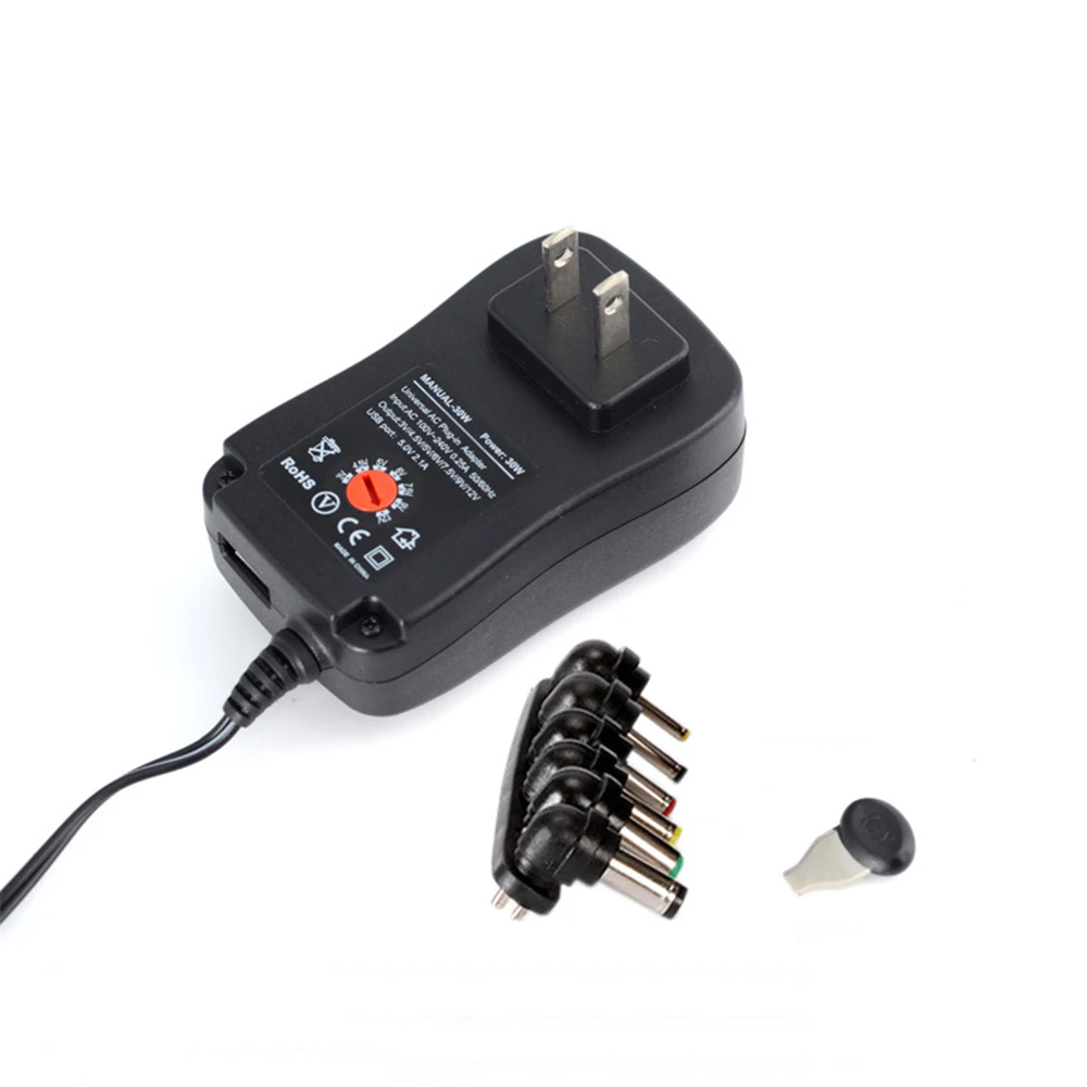 6 pcs 3-12v US Pin Plug Universal Muti Voltage AC/DC Adapter Switching Power Supply Adaptor Charger | Электроника