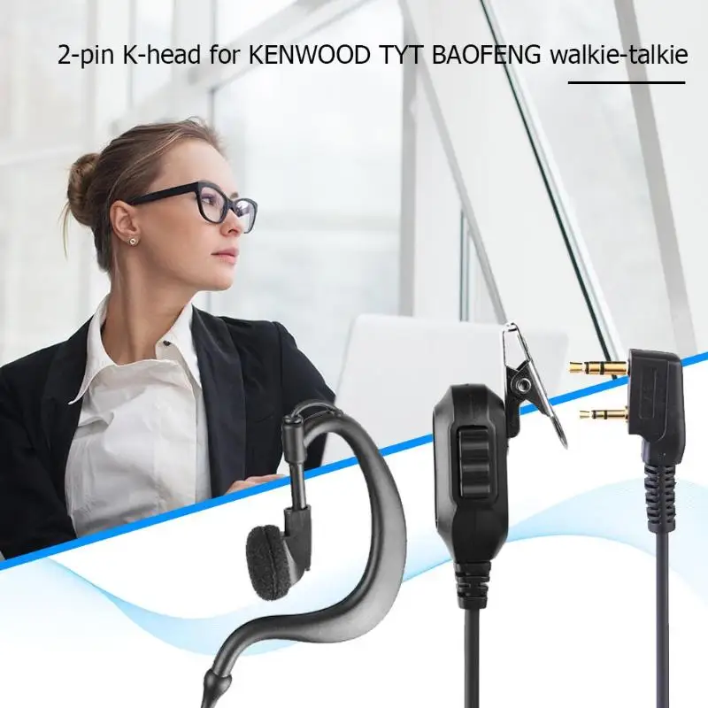 G-образный наушник k-типа для Kenwood KPG Baofeng UV 5R Radio 2Pin M-type с PTT Motorola HYT Walkie | Электроника