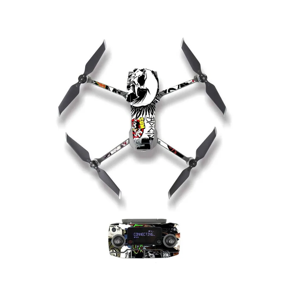 Стильная наклейка в виде черепа для корпуса дрона DJI Mavic 2 Pro и Zoom Защитная пленка