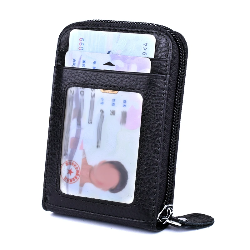 RFID Блокировка, кредитный держатель для карт, винтажный ID держатель для карт, защитный кошелек, кошелек на молнии, маленький кошелек для монет