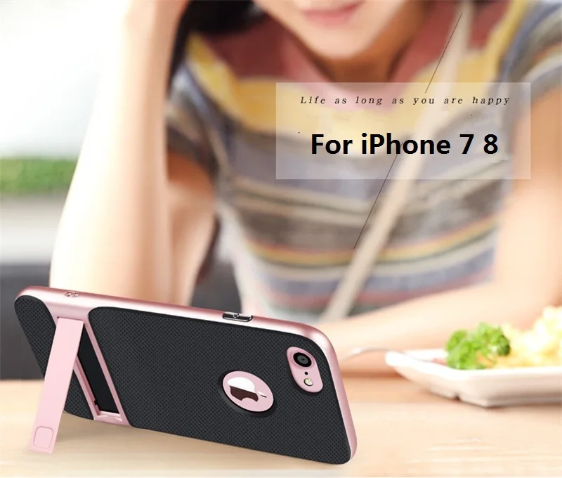 МОДА ромбические текстуры кронштейн Поддержка чехол для телефона для iPhone 6 6s 7 8 Мягкие TPU чехол с откидной ножкой чехол для iPhone 8 плюс 6s плюс XS