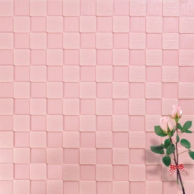 Pink DIY самоклеющиеся 3D наклейки на стену, декор для спальни, пенопластовая мозаика, декор для комнаты, обои для стен, декор для гостиной, обои для детской комнаты - Цвет: Pink