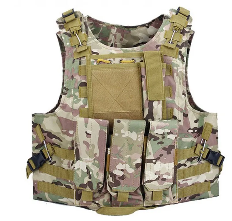 ROCOTACTICAL molle тактический жилет с тройной Подсумок и военные аксессуары Сумка Охота страйкбол тактические наплечники жилет - Цвет: CP Multicam