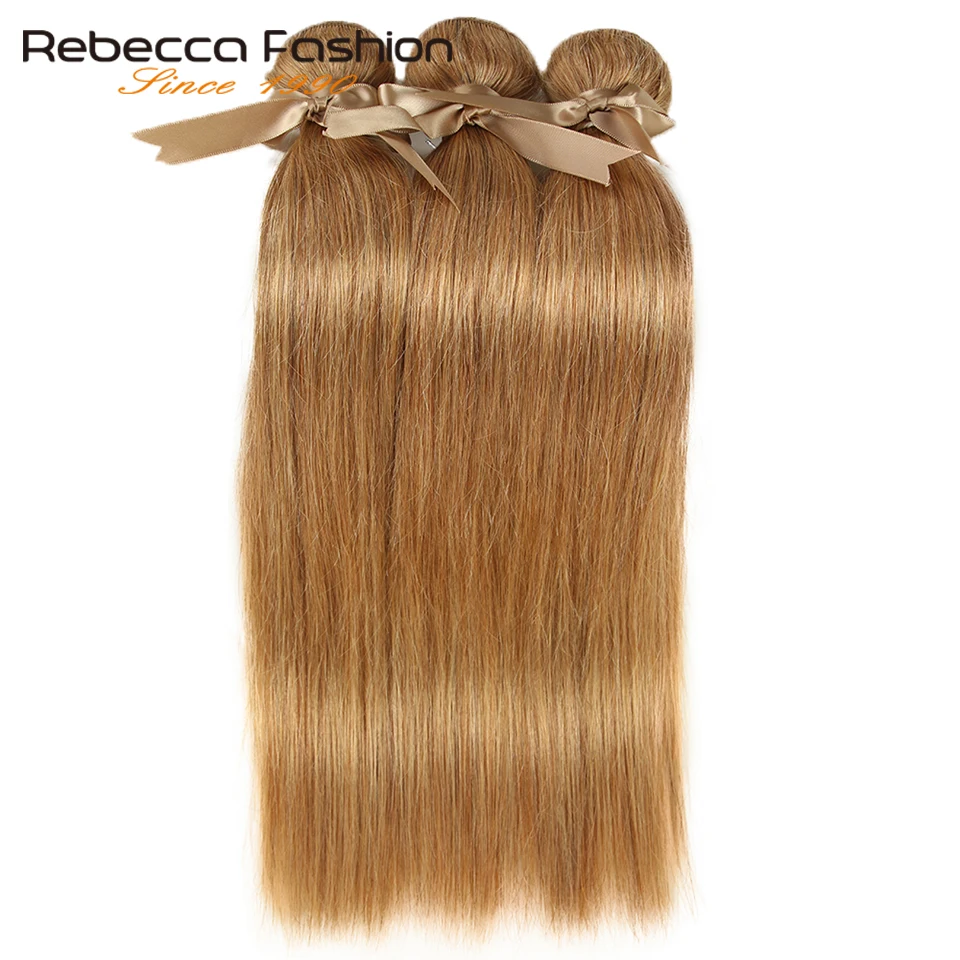 Rebecca 27/30 пучки прямые волосы бразильские волосы переплетенные пучки Remy человеческие волосы для наращивания 3/4 пучков от 10 до 26 дюймов