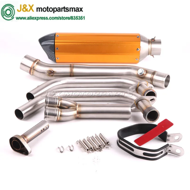 MT-03 MT03 R25 R3 глушитель для мотоцикла полная система контактная средняя труба+ выхлопная труба для Yamaha R25 R3- слипоны
