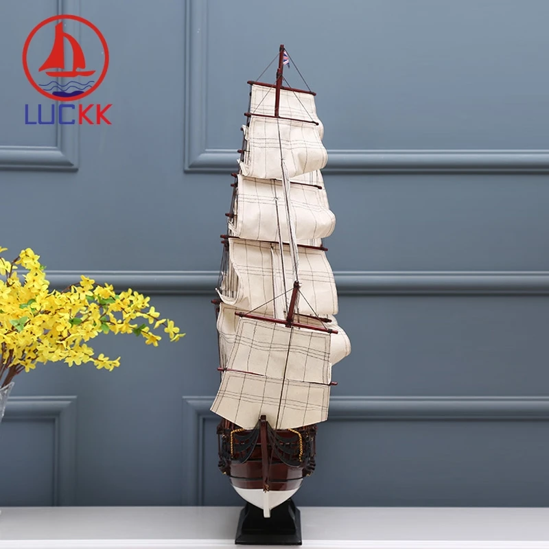 Деревянная модель корабля LUCKK 95 см 1807 лм Леопардовый цвет украшение для дома