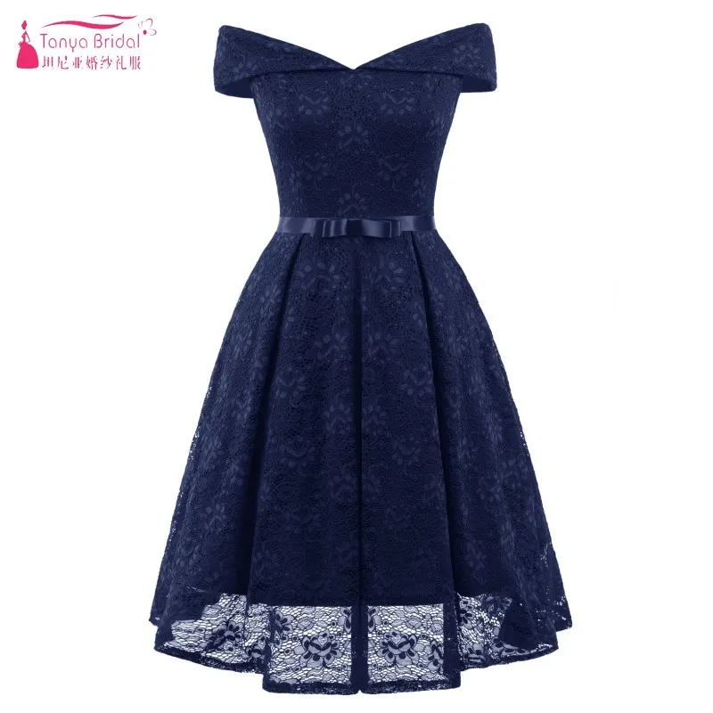 navy blue V образным вырезом с короткими рукавами свадебное платье цвета шампанского кружева свадебное платье для гостей вечерние дешевые винтажные платья DQG604 - Цвет: navy blue