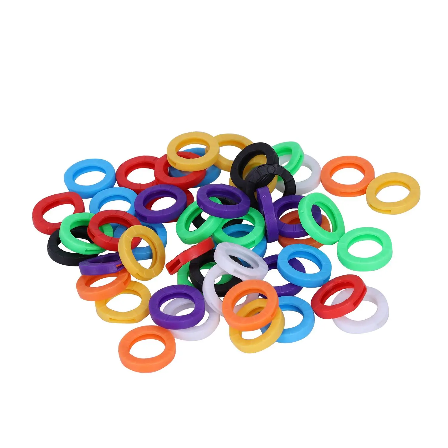 

50pcs / Set Small Size ID Identify Key Ring Cap Tag Random Color