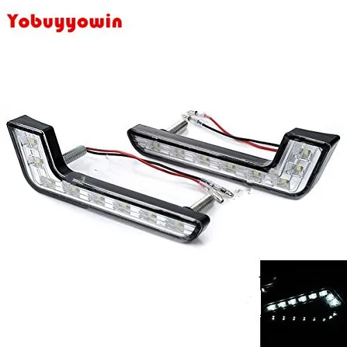 

1.6W 6000K 144-Lumen 8-LED White Light Car Daytime Running Lamps - Black RR-280724