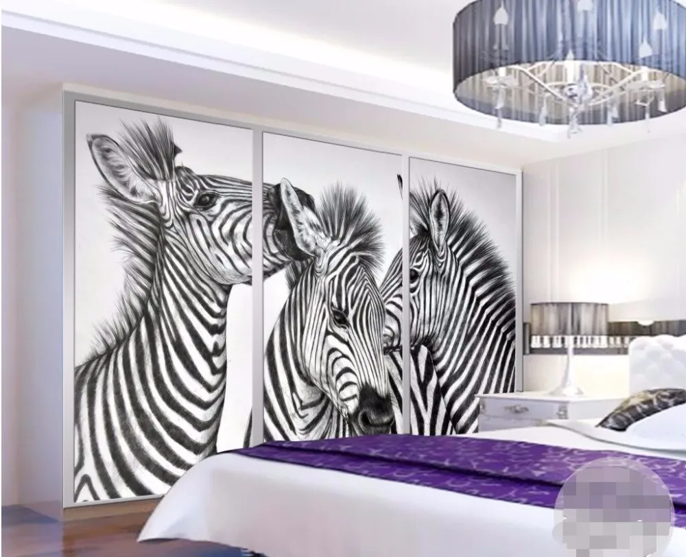 Papel де parede заказ 3D фото обои белые шорты с принтом зебры HD качество жизни панно