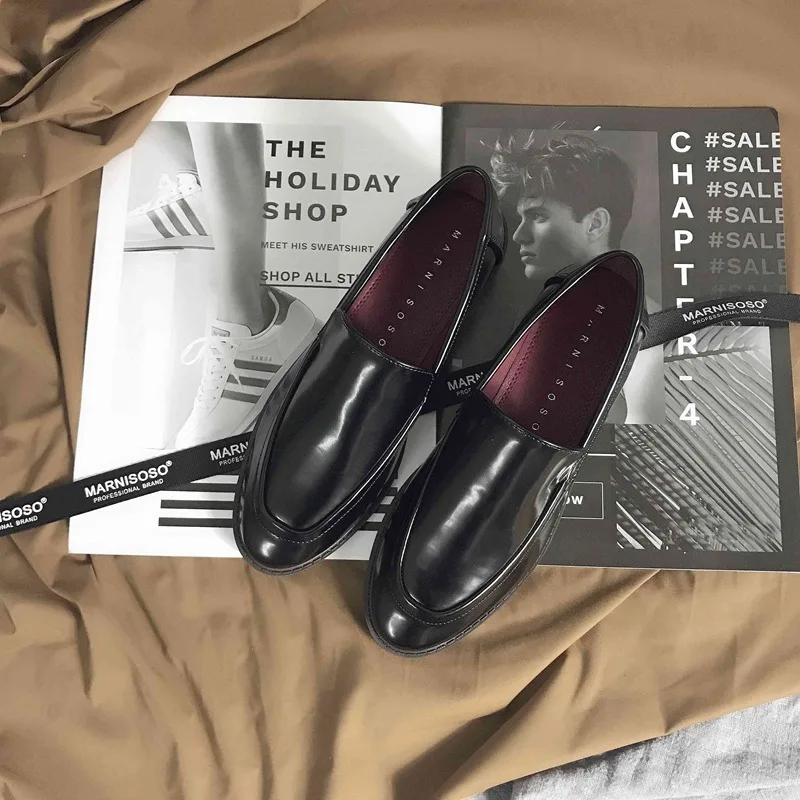 2019 г. Новая Кожаная обувь Женские повседневные лоферы на плоской подошве