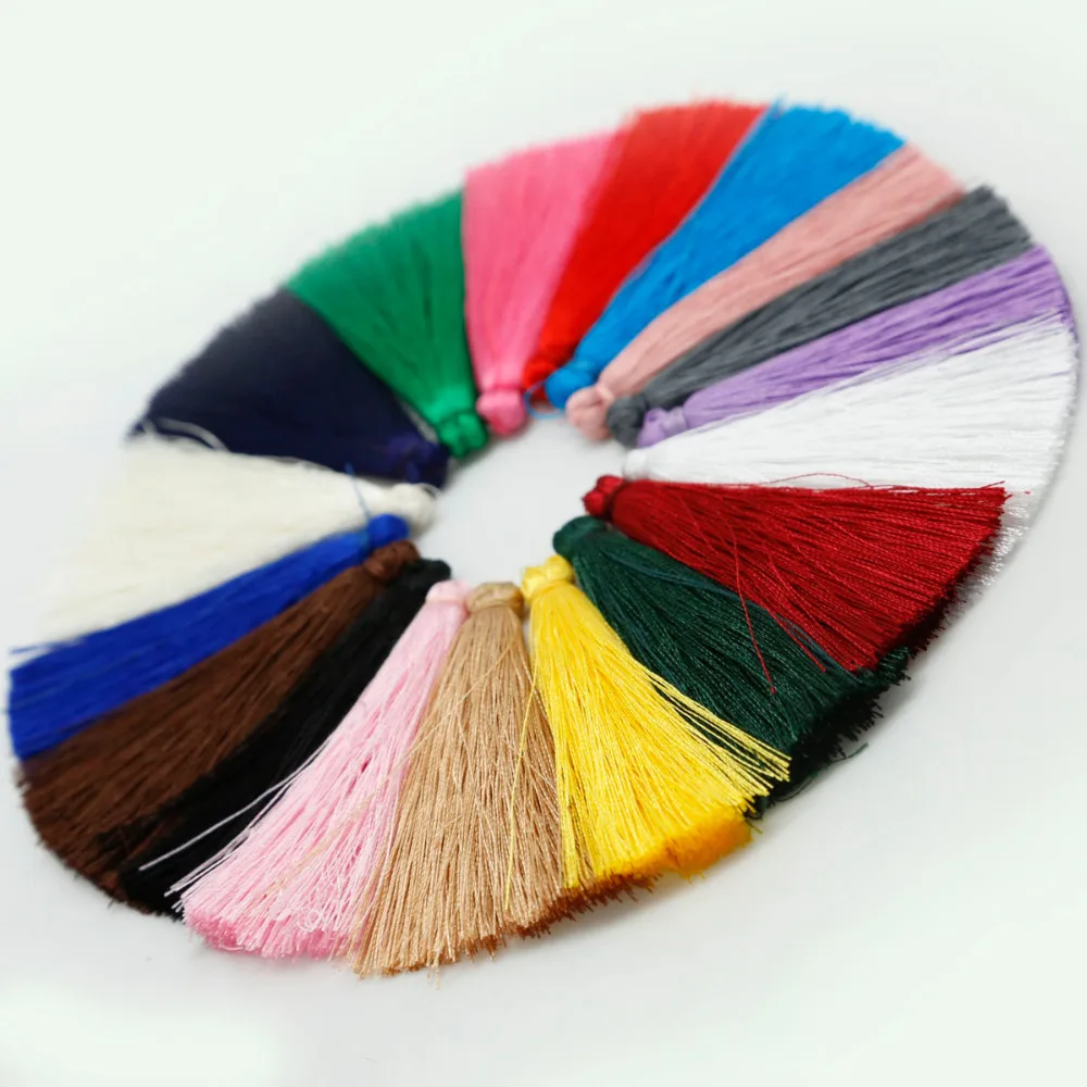 

Factory Price 2pcs/Lot Silk Tassel Charm Necklace Earring Findings Tassels DIY For Jewelry Finding Accessories
