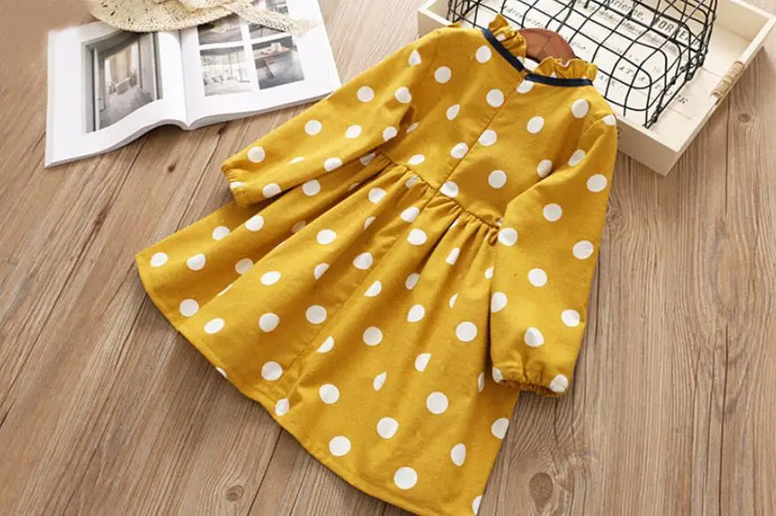 New arrive Girl dot dress For 2-7T children clothing Spring Autumn kids Clothes girls party bow knot princess | Детская одежда и