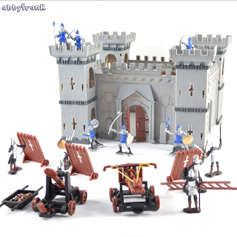 Abbyfrank Mediaeval замок Солдат модель военный Рыцари пластмассовые фигурки игрушка
