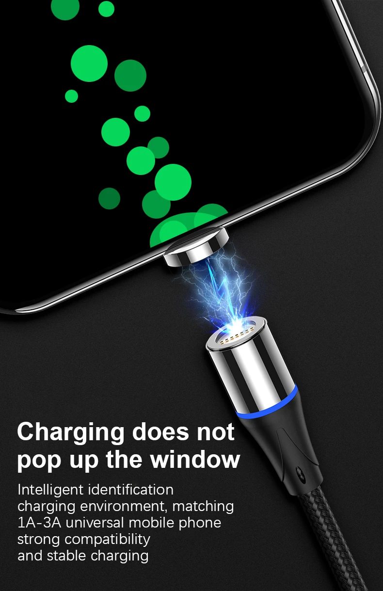 Romichw светодиодный индикатор 3A Магнитный кабель usb type C кабель для быстрой зарядки Магнитный кабель для зарядки и передачи данных кабель USB для мобильного телефона