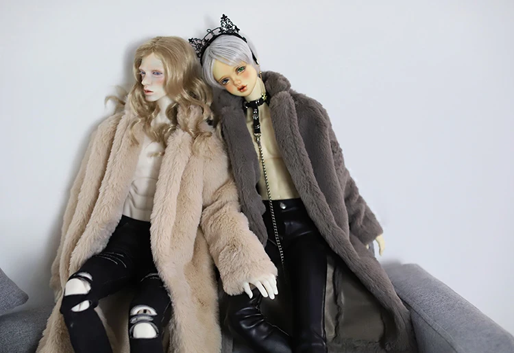 D01-P517 детская игрушка ручной работы 1/3 1/4 Одежда для кукол BJD/Аксессуары для кукол SD кукла искусственный мех пальто серый цвет 1 шт