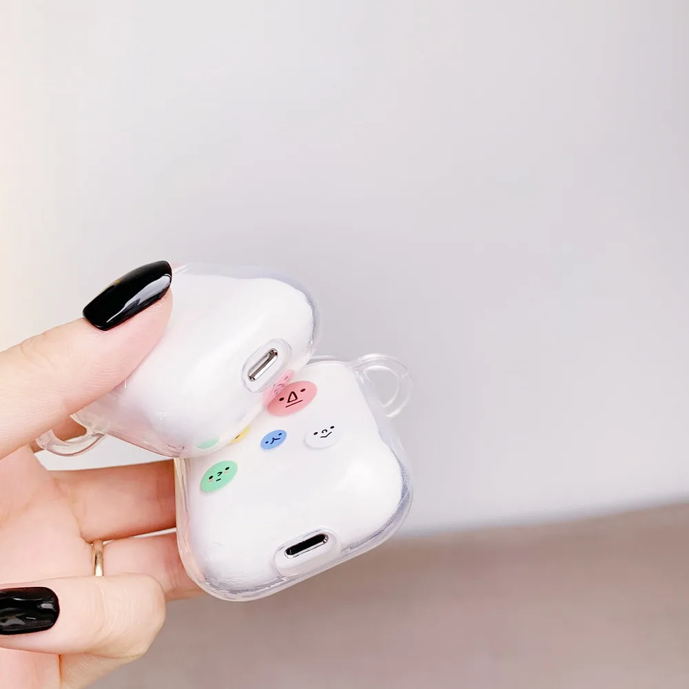 Мягкий прозрачный чехол для наушников из ТПУ с рисунком для Apple AirPods 1 2, проводная Беспроводная зарядная коробка, прозрачные чехлы, милый защитный чехол