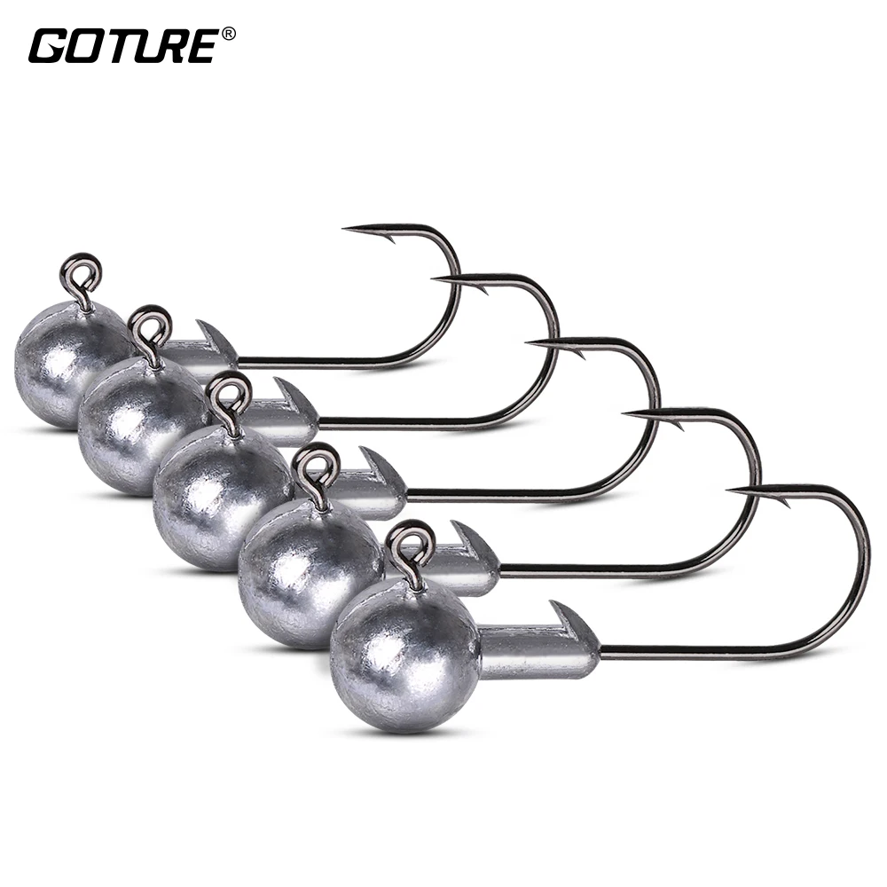 Goture 50 шт в наборе Jig Head Крючки углерода Сталь рыболовный крючок 1 20 г свинцовая