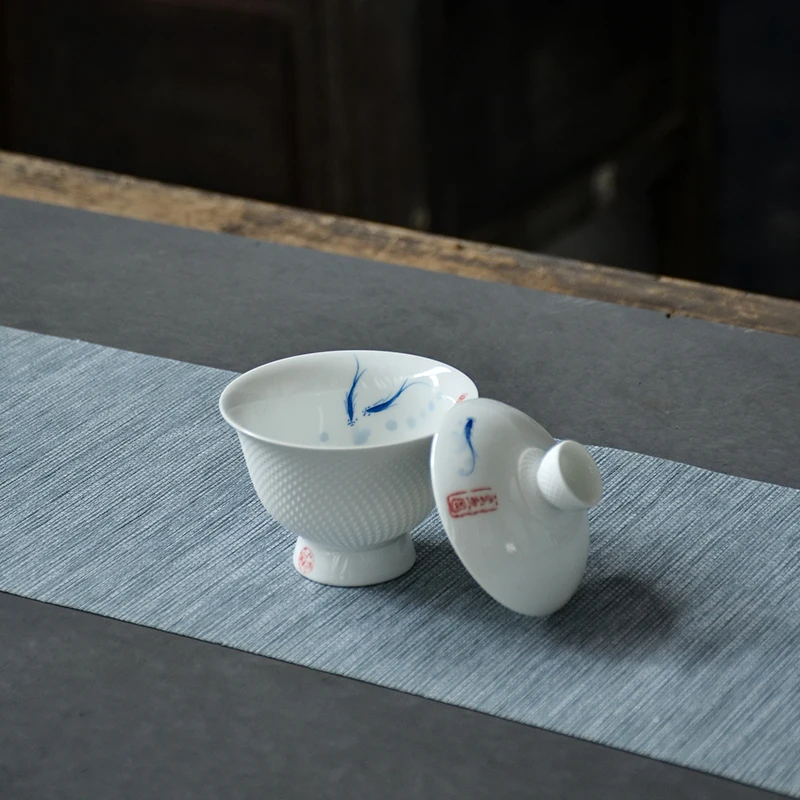 TANGPIN керамический чайник, чайник, ручная роспись, gaiwan, чайная чашка, рыба, китайские чайные наборы кунг-фу, 150 мл