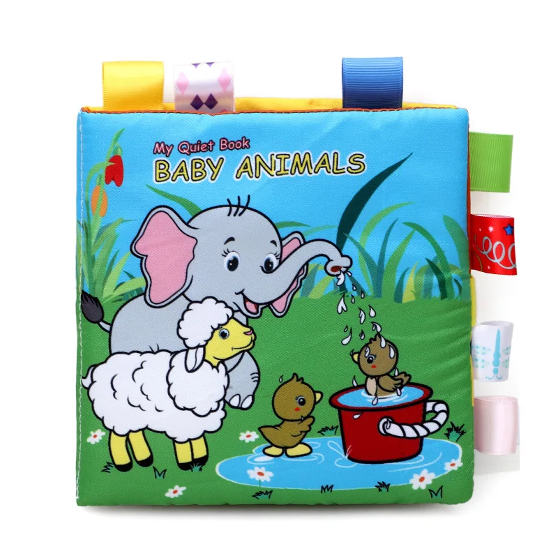 C04202 Детские игрушки, животные, обезьяна/Сова/собака, игрушки для новорожденных, Обучающие Развивающие детские тканевые книги, милая тканевая книга для малышей - Цвет: C04202