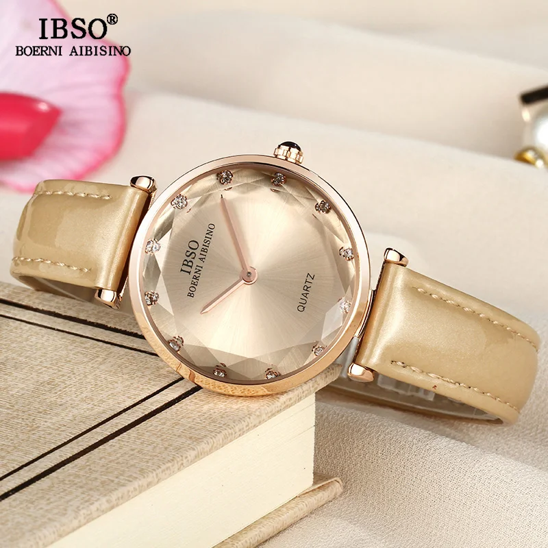 IBSO брендовые Модные женские наручные часы с кожаным ремешком Relogio Feminino роскошные