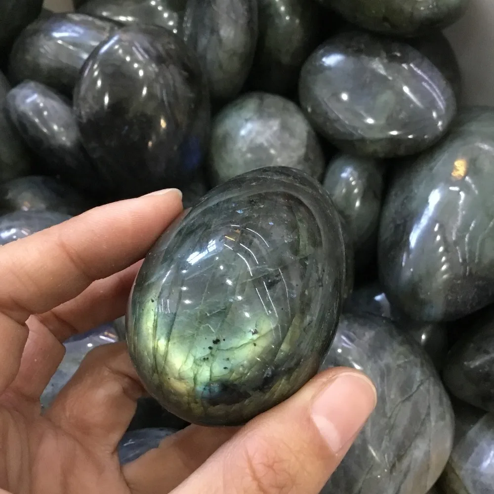 Зеркальные яйца полированное каменное яйцо из лабрадорита|Камни| |